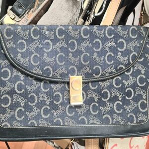 Celine Navy Blue Monogram Shoulder Bag. Vintage Crossbody.